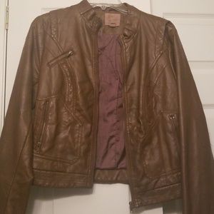 Brown faux leather jacket